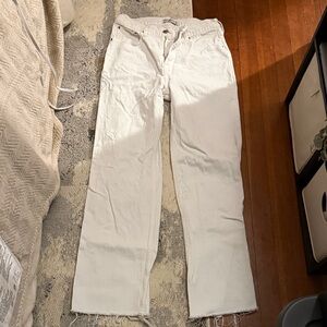 Abercrombie & Fitch White High-Rise Relaxed Jeans